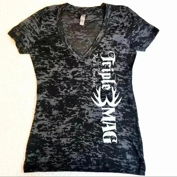 🦋NEXT LEVEL “Triple Mag” Heather Light V-Neck Tee - Picture 1 of 8